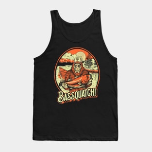 Bassquatch Bass Fisherman Sasquatch Funny Bigfoot Fishing Tank Top